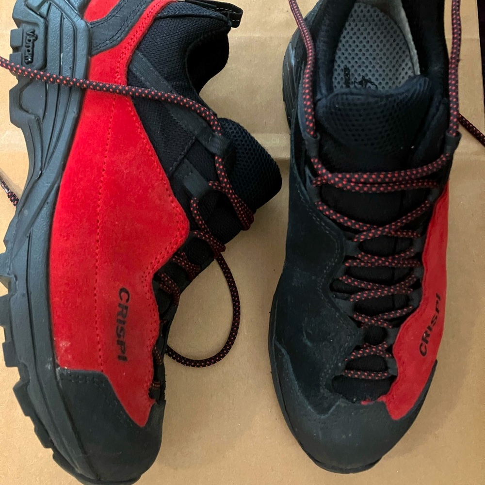 A pair of almost new Italian Crispi hiking shoes. European styling and quality.